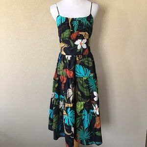 NWT Anthropologie Delfi Palms Midi Fit & Flare Dress, Size M